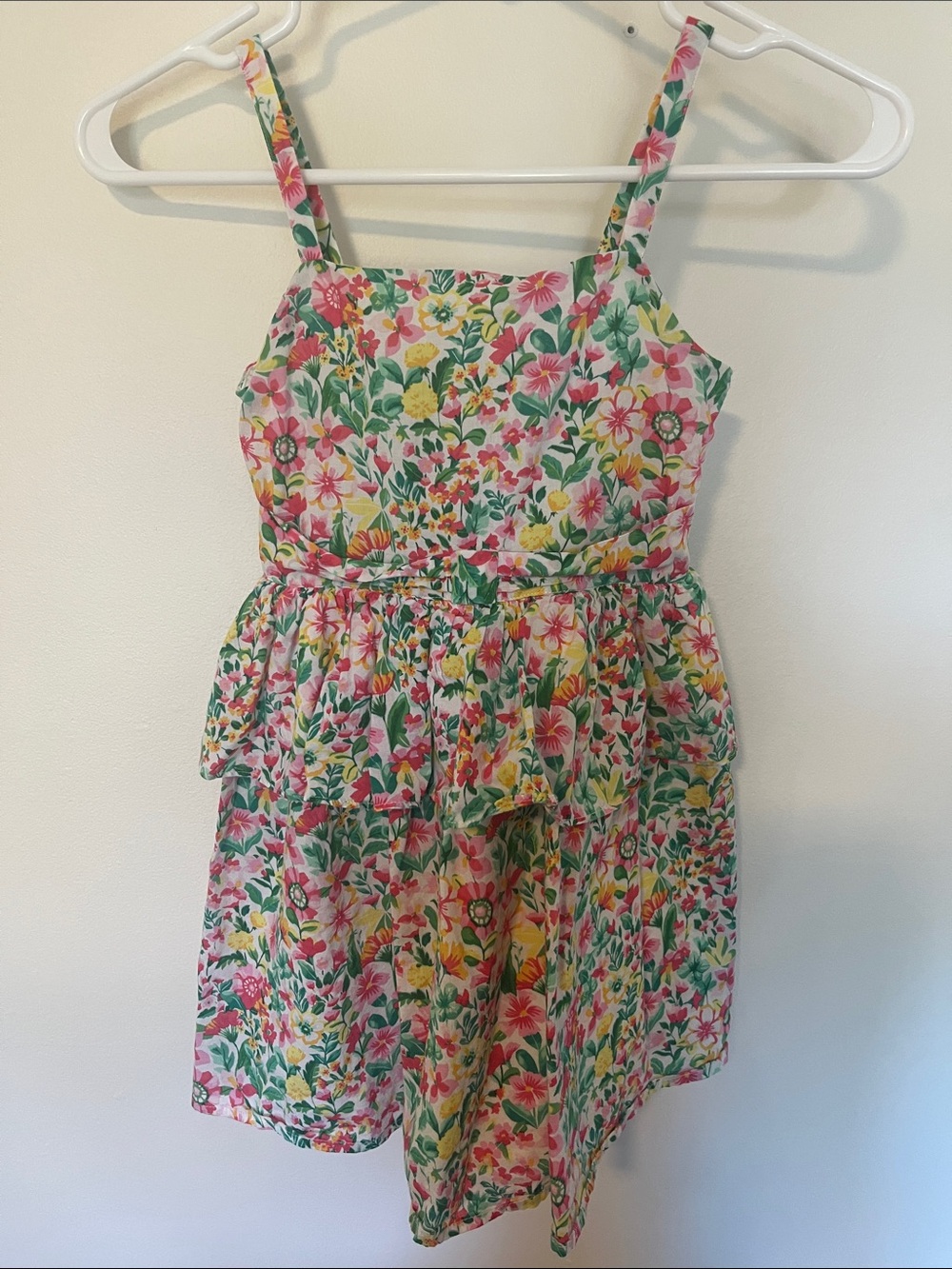 Janie and Jack Pink, Yellow & Green Floral Tiered Sundress